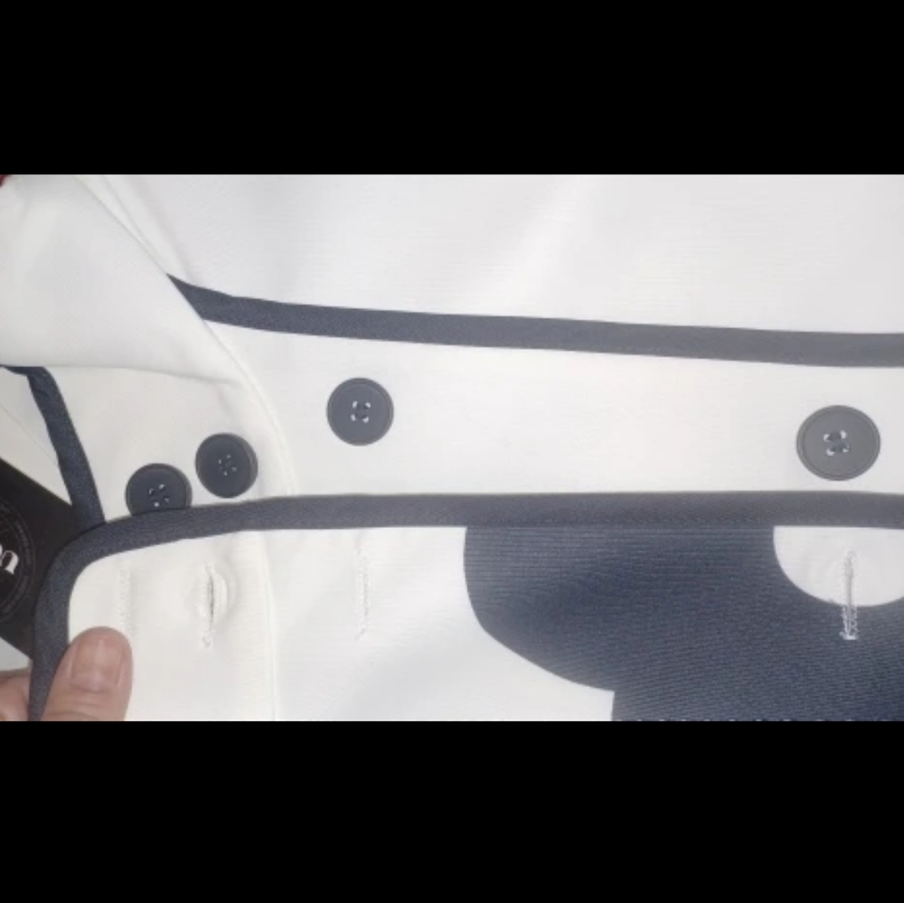 COPY - Black Daisy White Pull On Open Front Blazer Coat - Picture 7 of 8